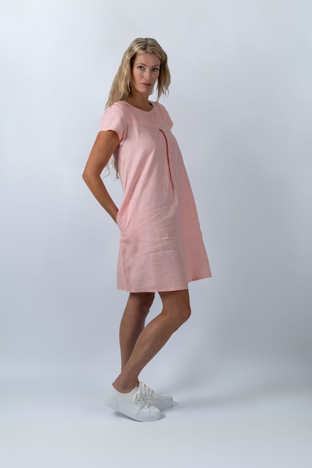 Breeze Blush Flare Dress in Peach