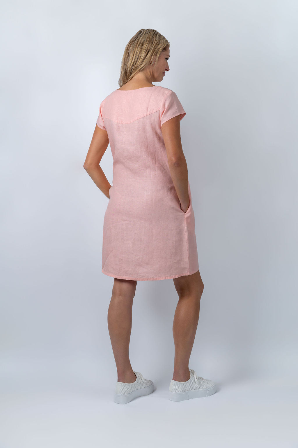 Breeze Blush Flare Dress in Peach