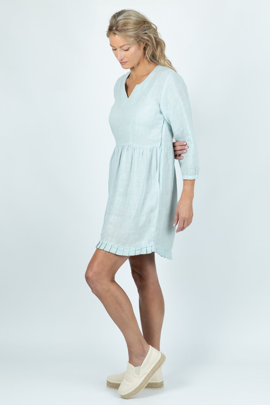 Pebble Shore Midi dress in Linen