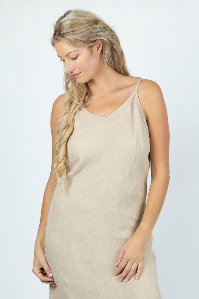 Golden Sands Linen Long Dress