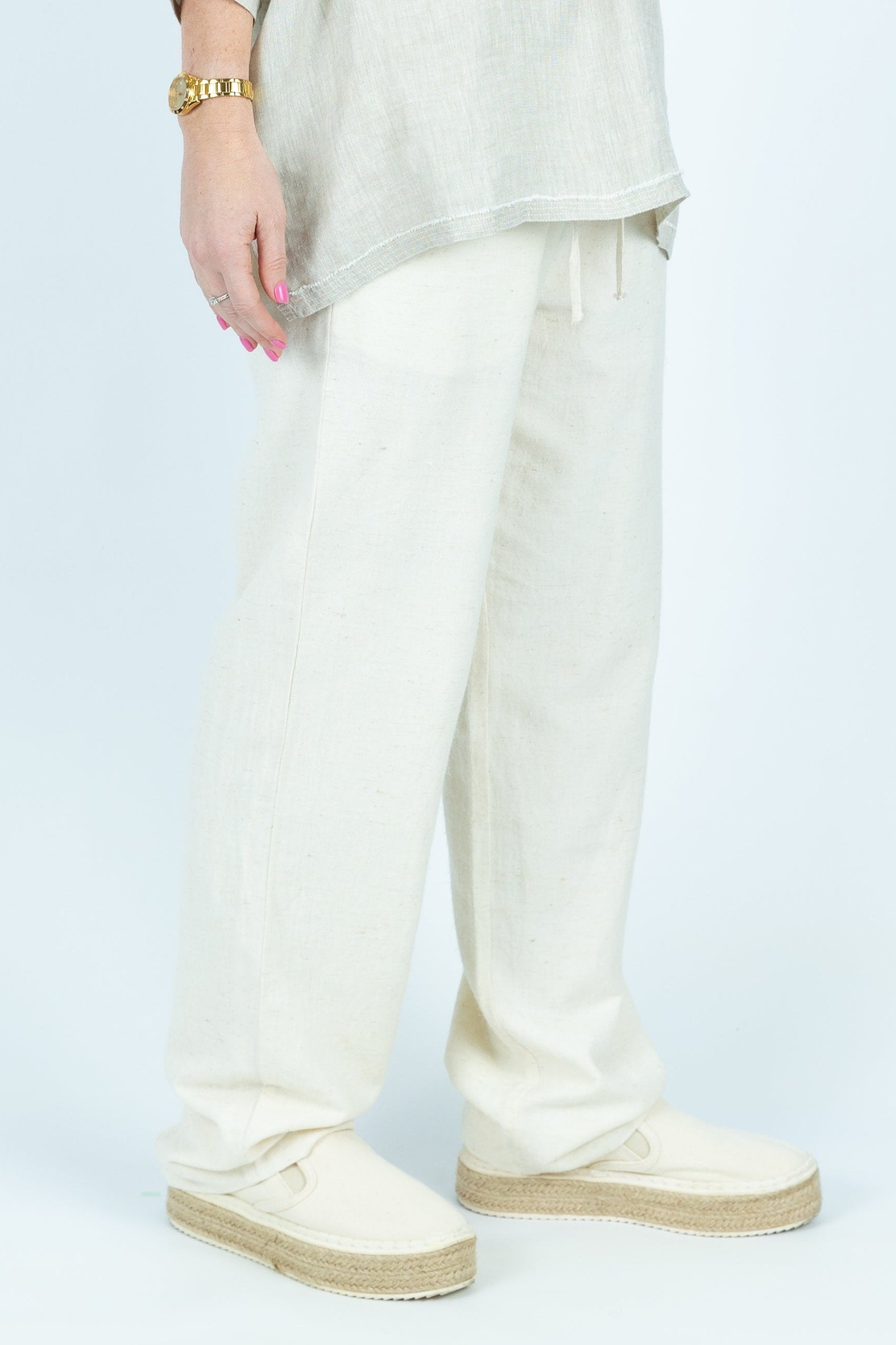 Febris straight legged pants in Himalayan grass fabric