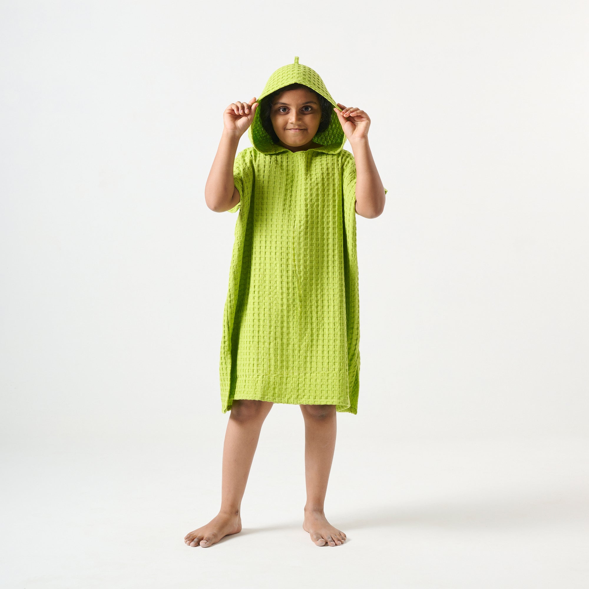 Kids surf poncho & Hooded towel - Kiwi green