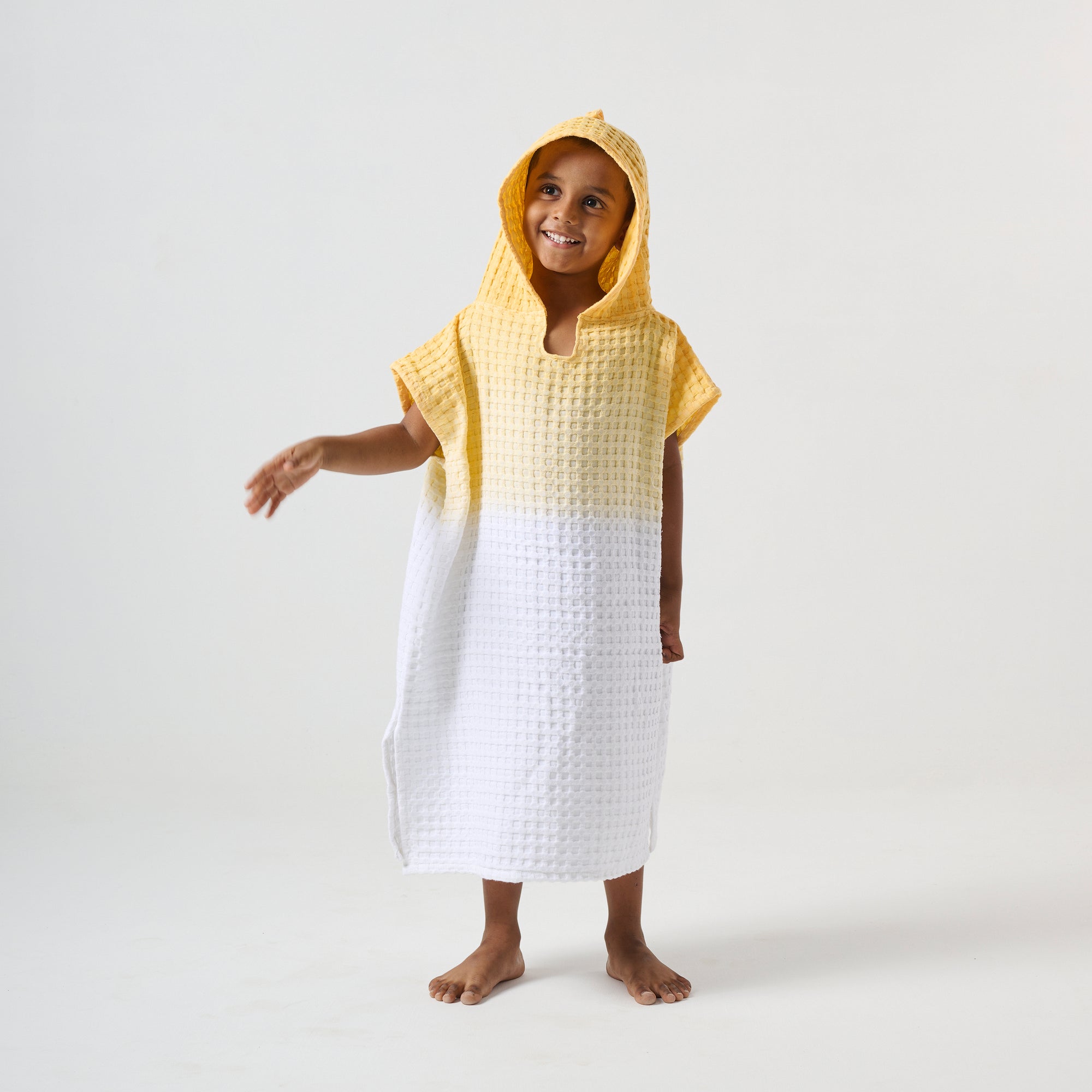 Kids surf poncho & Hooded towel - Sunshine yellow