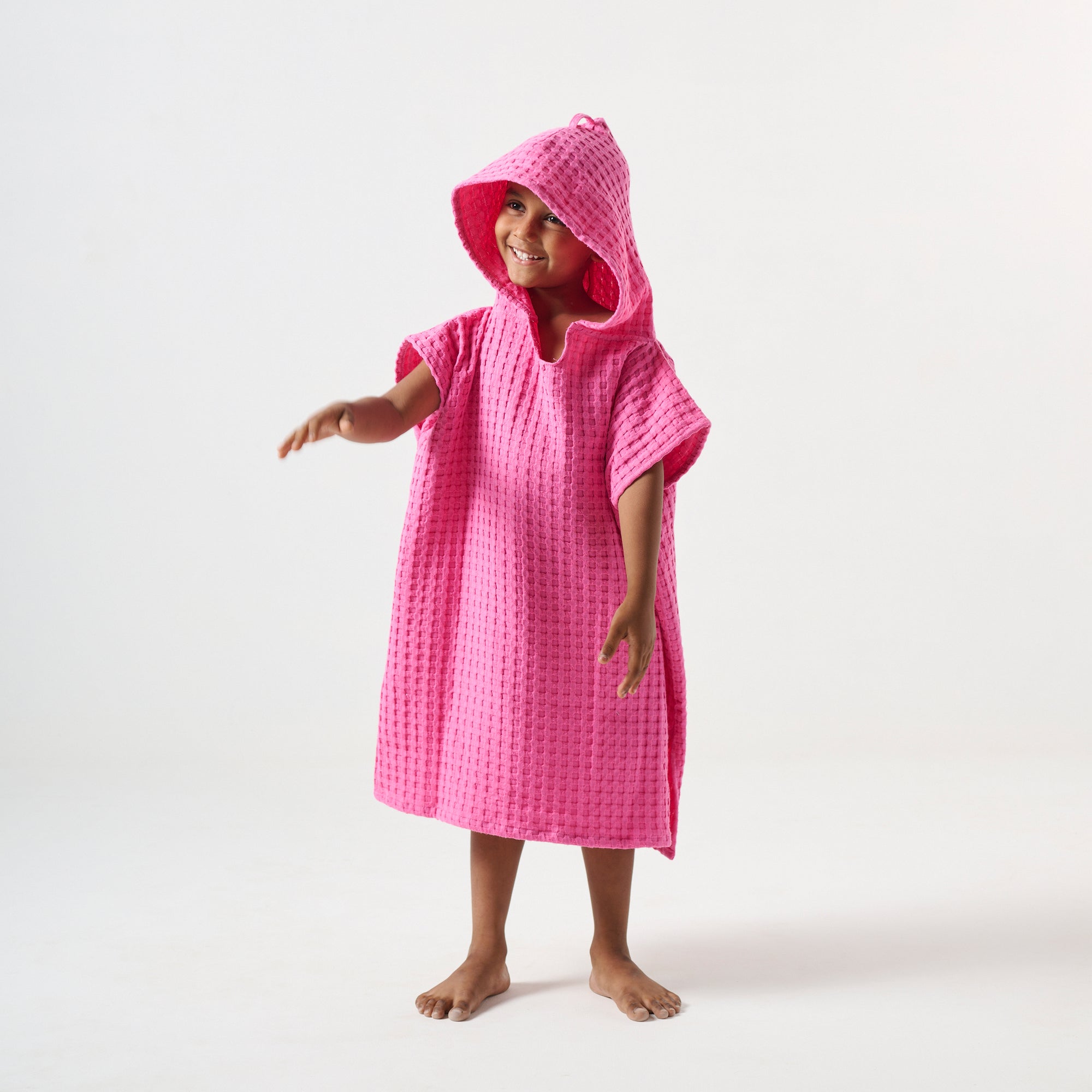 Kids surf poncho & Hooded towel - Pink