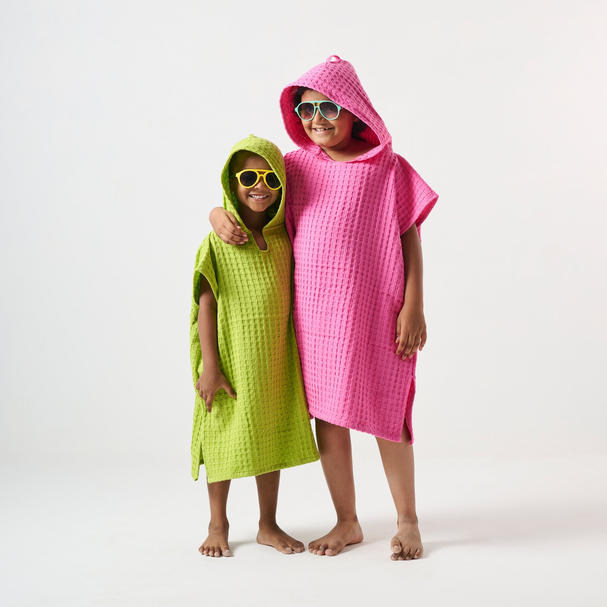 Kids surf poncho & Hooded towel - Pink