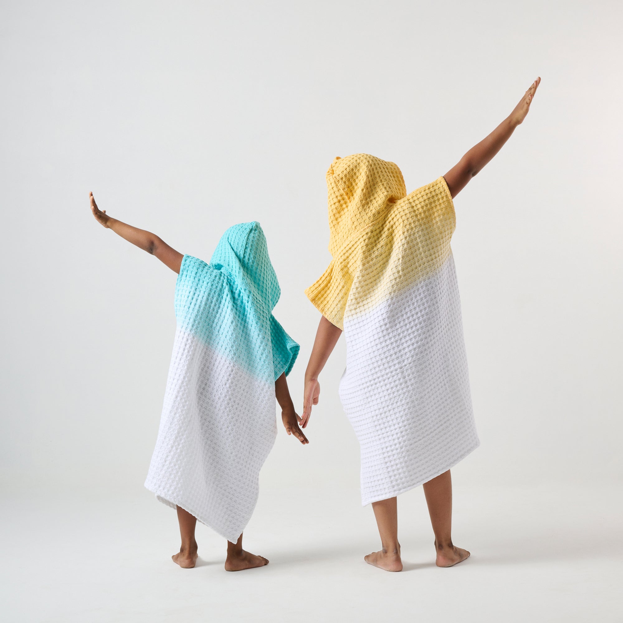 Kids surf poncho & Hooded towel - Sunshine yellow