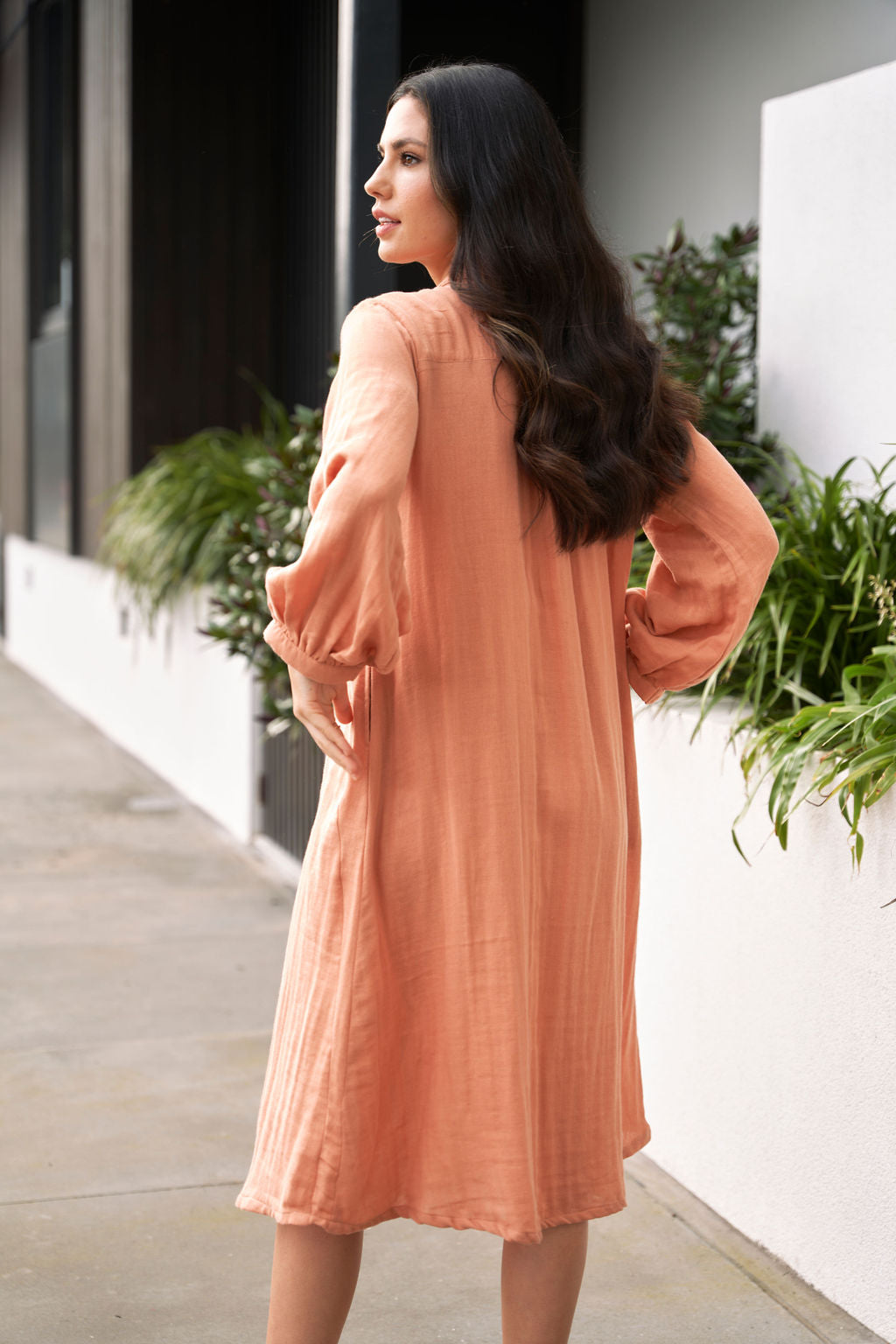 Dusty Peach Cotton Dress